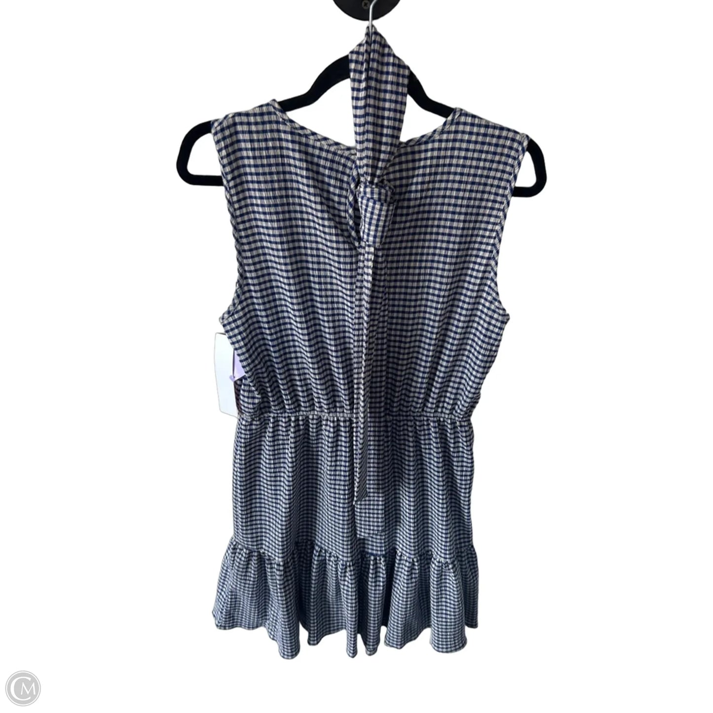 Dress Casual Midi By Dkny In Blue & Cream, Size: M