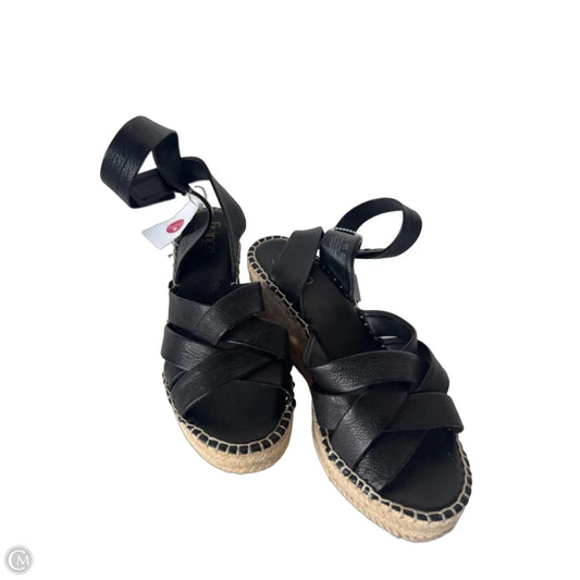 Sandals Heels Wedge By Franco Sarto In Black & Tan, Size: 7.5
