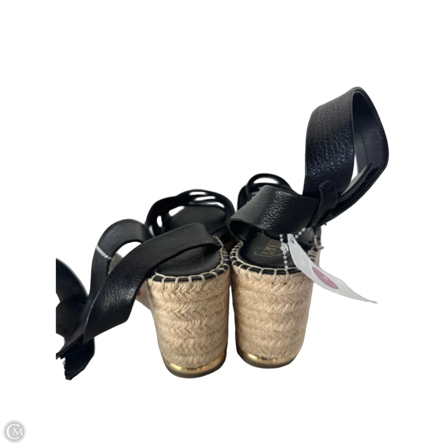 Sandals Heels Wedge By Franco Sarto In Black & Tan, Size: 7.5