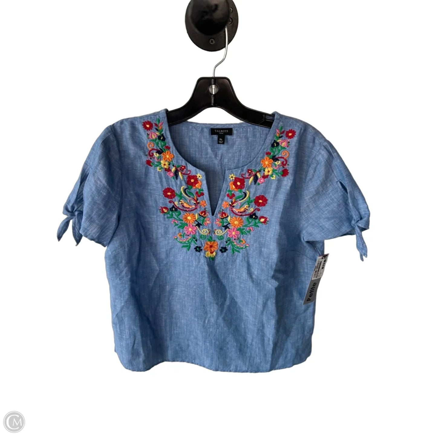 Top Short Sleeve By Talbots In Blue & Orange, Size: Mp