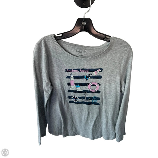 Top Long Sleeve Basic By Talbots In Grey, Size: Mp