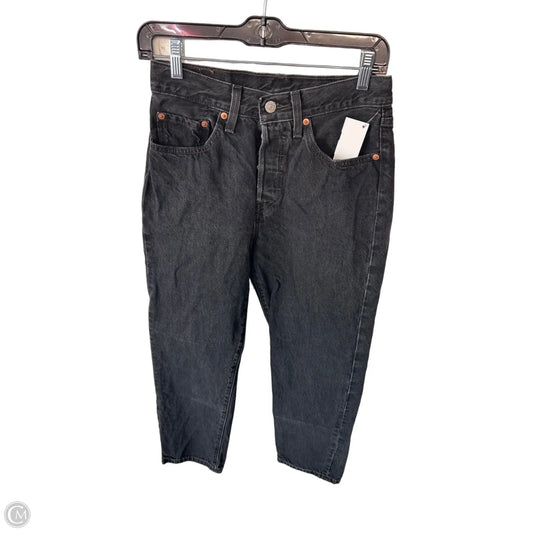Jeans Straight By Levis In Black Denim, Size: 2