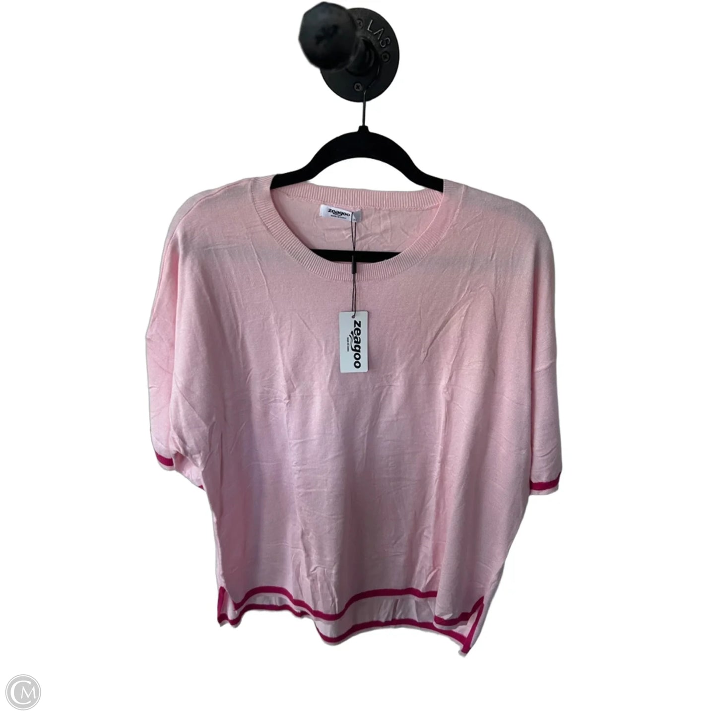 Sweater Short Sleeve By Zeagoo In Pink, Size: Xl