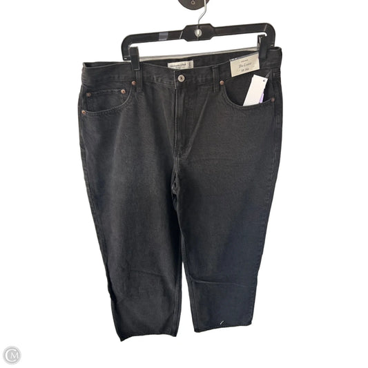 Jeans Straight By Abercrombie And Fitch In Black Denim, Size: 16