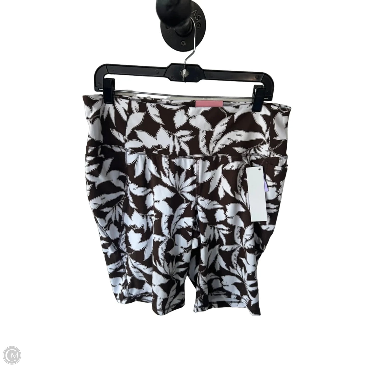 Athletic Shorts By Livi Active In Brown & White, Size: 18