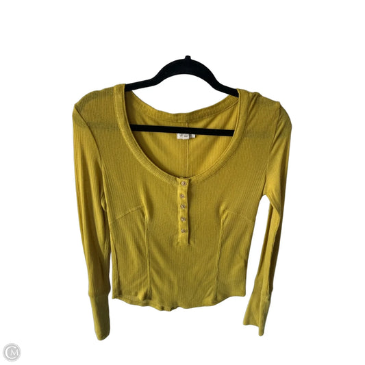 Top Long Sleeve By Pilcro In Yellow, Size: M