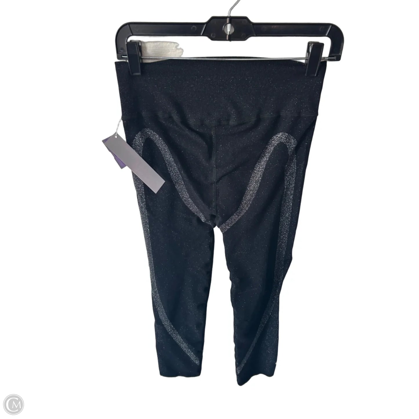 Athletic Leggings By Free People In Black & Silver, Size: 8