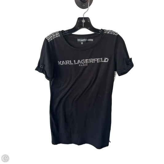 Dress Designer By Karl Lagerfeld In Black & Silver, Size: Xs