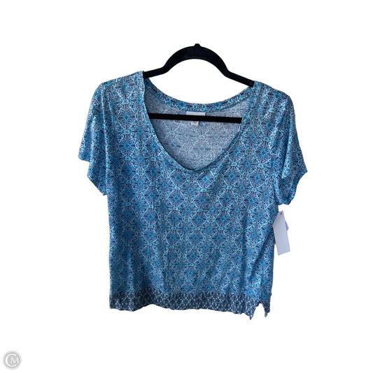Top Short Sleeve By J. Jill In Blue & White, Size: M