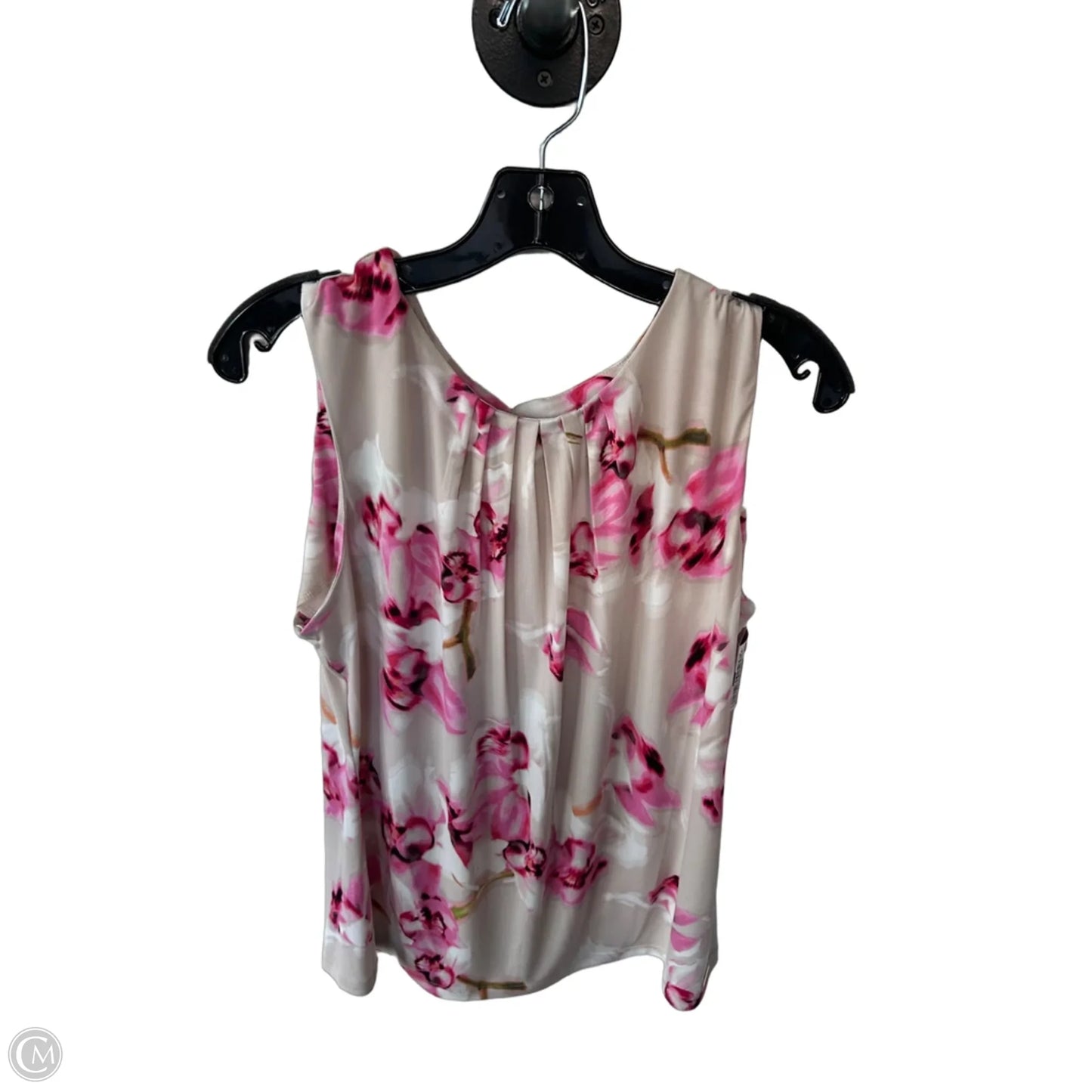 Top Sleeveless By Calvin Klein In Pink & Tan, Size: L