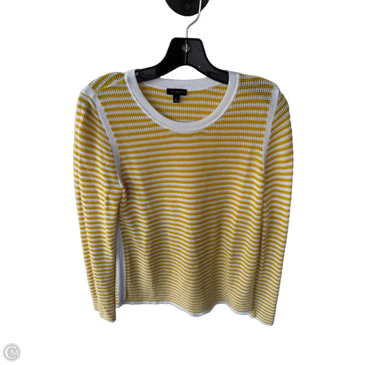 Sweater By Talbots In White & Yellow, Size: S