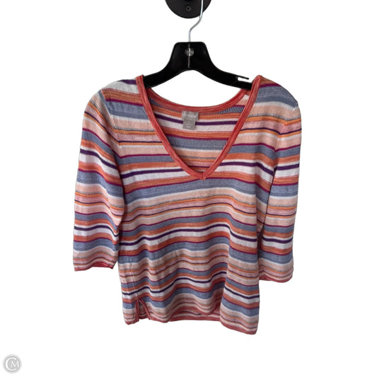 Sweater By Chicos In Orange & Purple, Size: S
