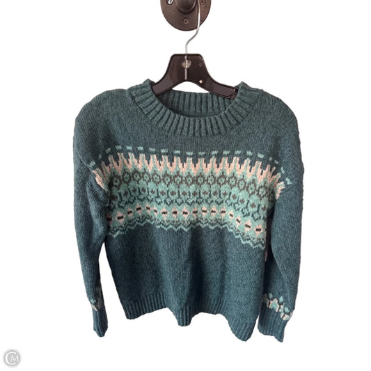 Sweater By L.l. Bean In Green & White, Size: M