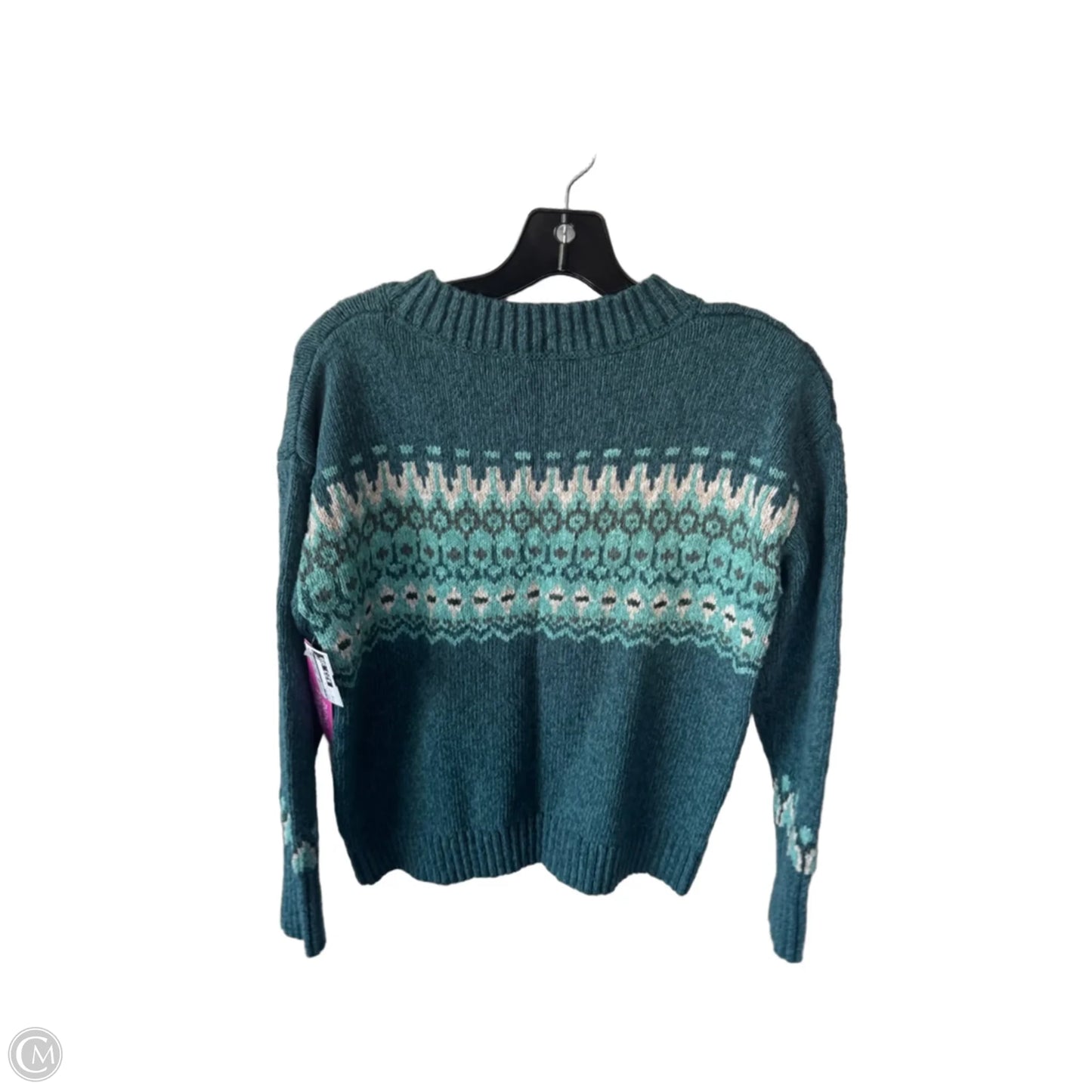 Sweater By L.l. Bean In Green & White, Size: M