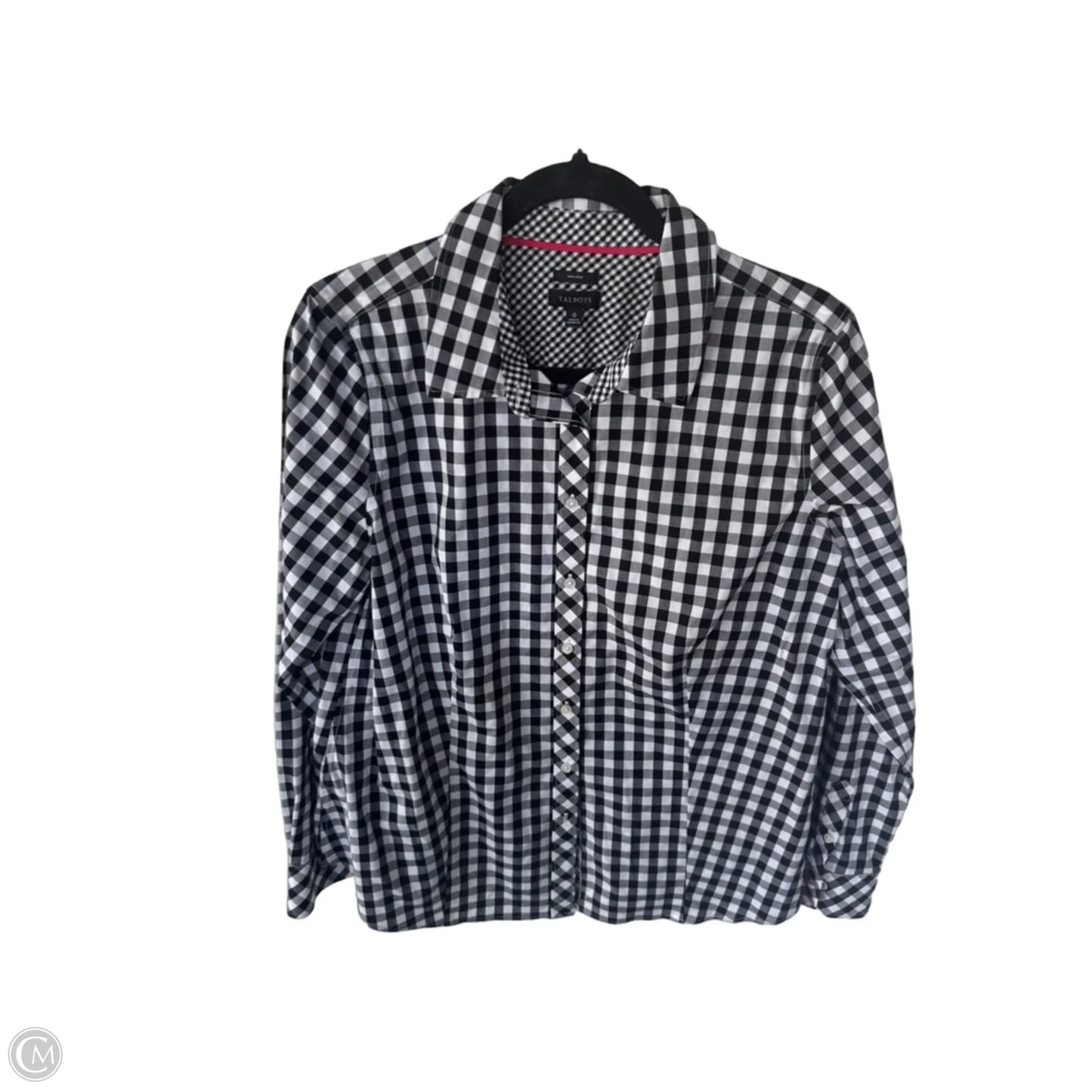 Top Long Sleeve By Talbots In Black & White, Size: L