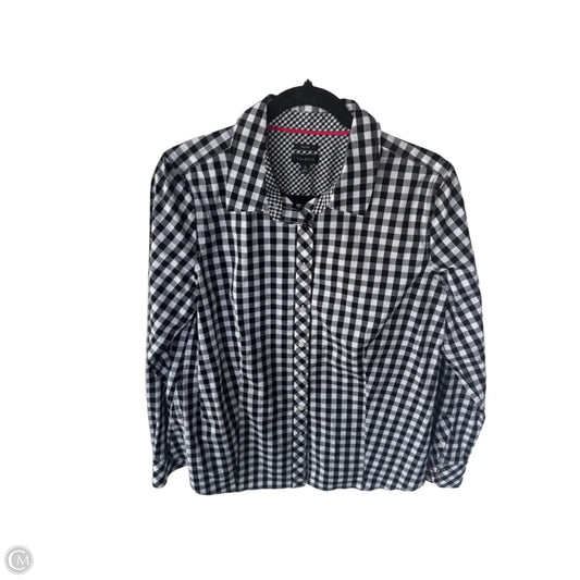 Top Long Sleeve By Talbots In Black & White, Size: L