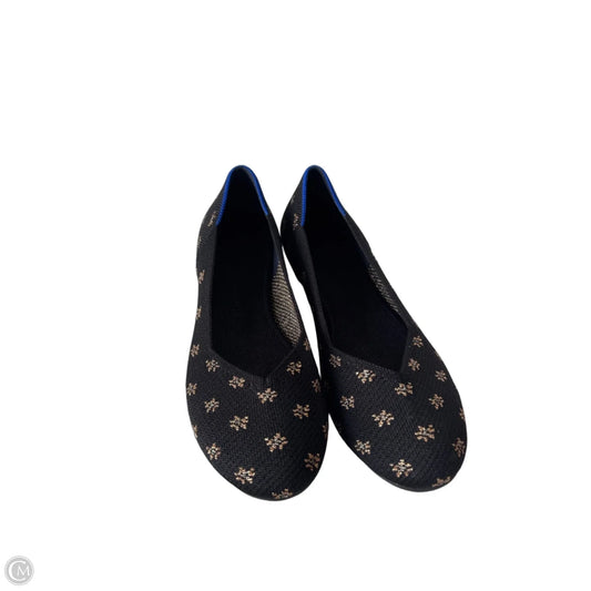 Shoes Flats By Rothys In Black & Gold, Size: 7