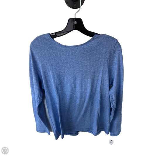 Top Long Sleeve Basic By Talbots In Blue & White, Size: M