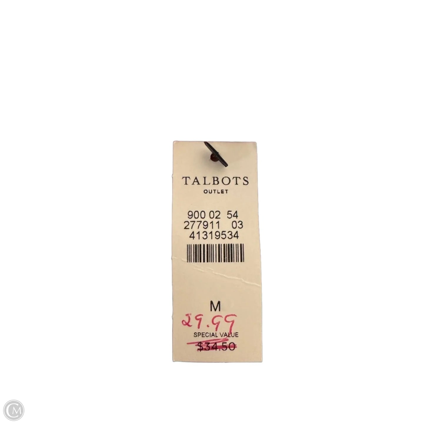 Top Long Sleeve Basic By Talbots In Blue & White, Size: M
