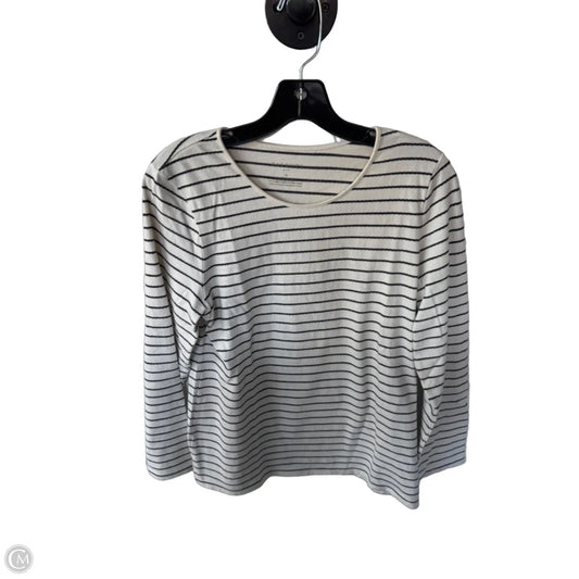 Top Long Sleeve Basic By Talbots In Black & Cream, Size: M