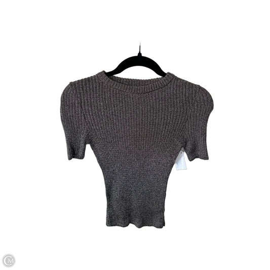 Sweater Short Sleeve By H&m In Silver, Size: Xs