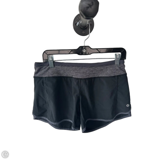 Athletic Shorts By Lululemon In Black & Grey, Size: 6