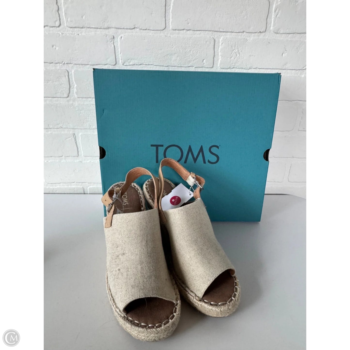 Sandals Heels Wedge By Toms In Cream & Tan, Size: 7.5