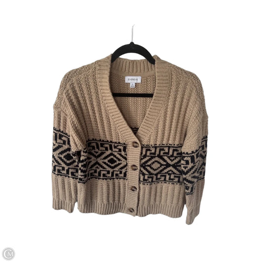 Sweater Cardigan By Evereve In Black & Tan, Size: Xs