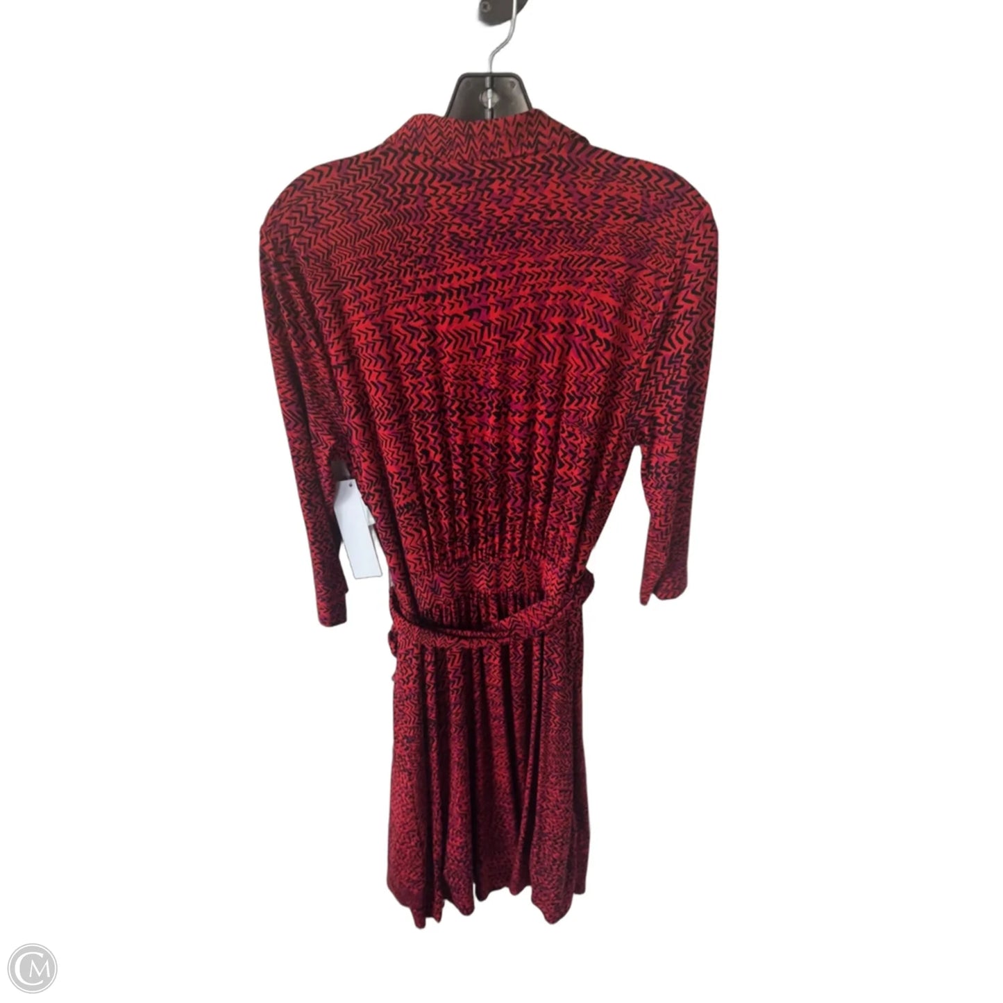 Dress Casual Midi By Nic + Zoe In Black & Orange, Size: M
