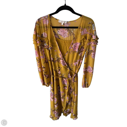 Dress Casual Midi By Wayf In Pink & Yellow, Size: S