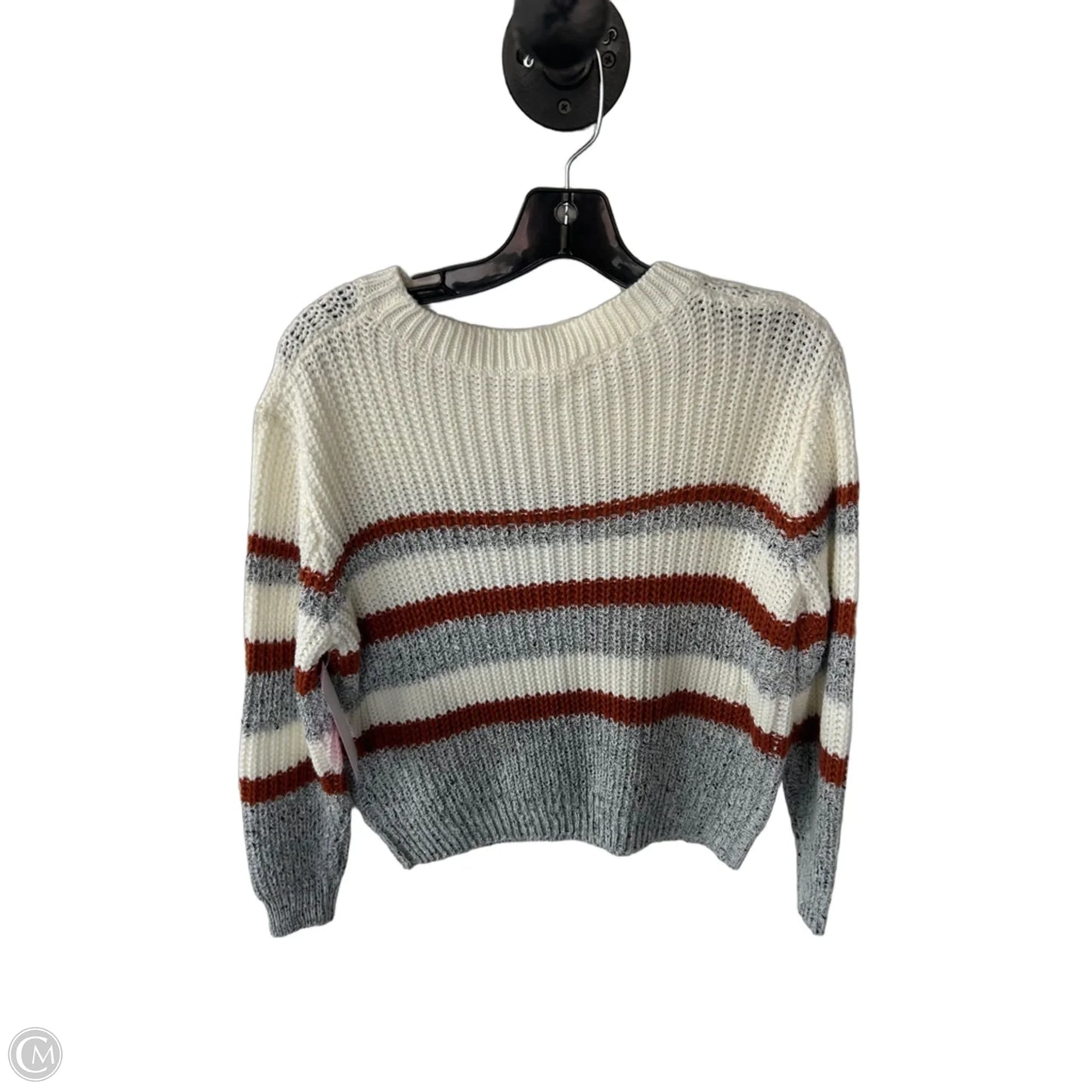 Sweater By Clothes Mentor In Grey & White, Size: S