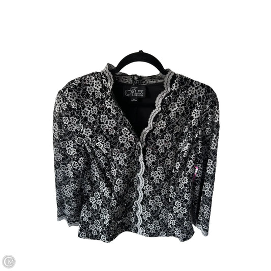 Top Sleeveless By Alex Evenings In Black & Grey, Size: M