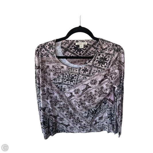 Top 3/4 Sleeve By Coldwater Creek In Brown & Grey, Size: M