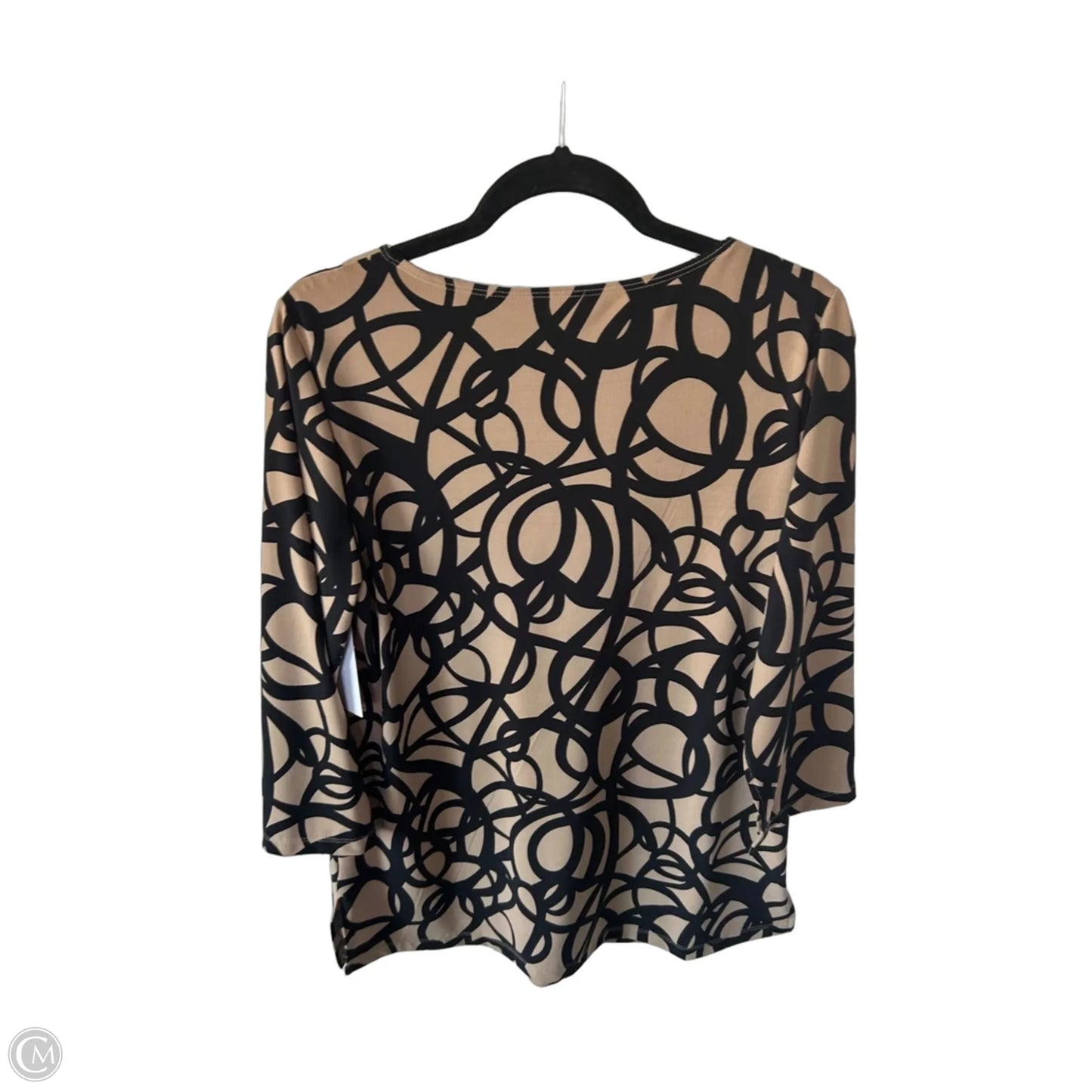 Top Long Sleeve By Chicos In Black & Tan, Size: M