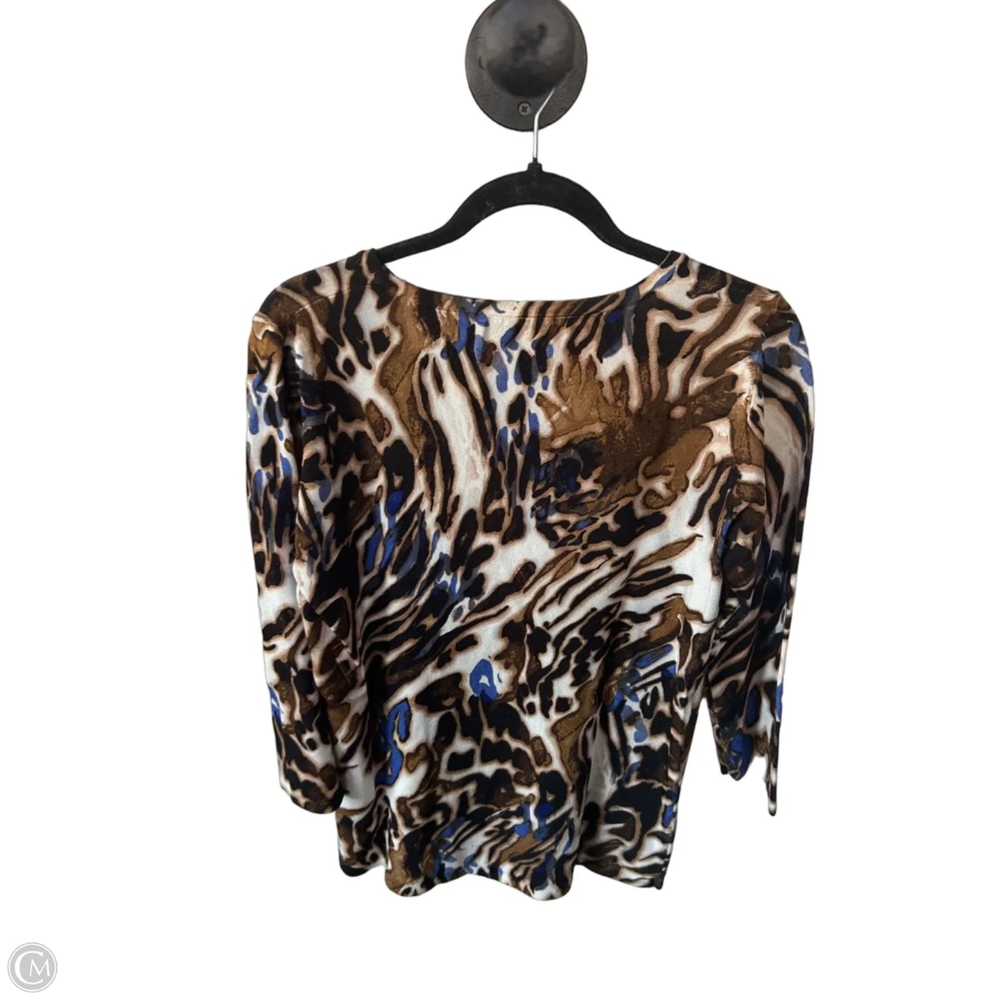 Sweater By Jones New York In Blue & Brown, Size: M