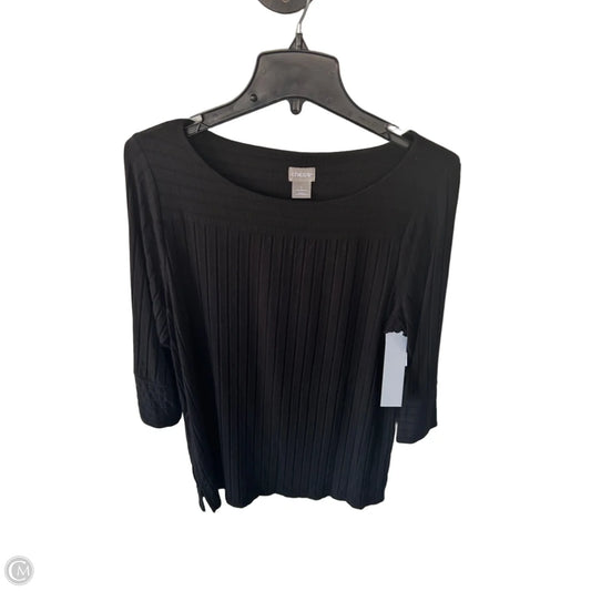 Top 3/4 Sleeve By Chicos In Black, Size: M