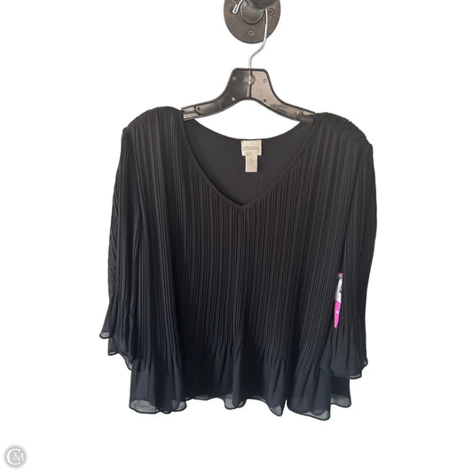 Top 3/4 Sleeve By Chicos In Black, Size: M