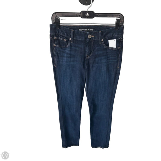 Jeans Straight By Express In Blue Denim, Size: 0
