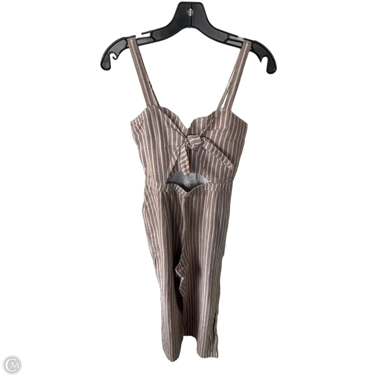 Jumpsuit By Abercrombie And Fitch In Tan & White, Size: M