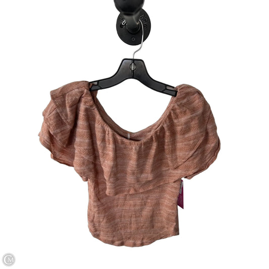 Top Short Sleeve By Free People In Pink & Tan, Size: S