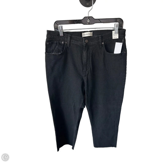 Jeans Straight By Abercrombie And Fitch In Black Denim, Size: 14