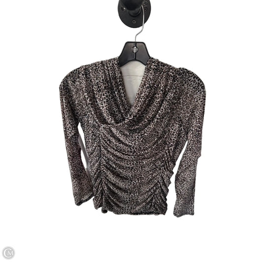 Top Long Sleeve By White House Black Market In Black & Brown, Size: L