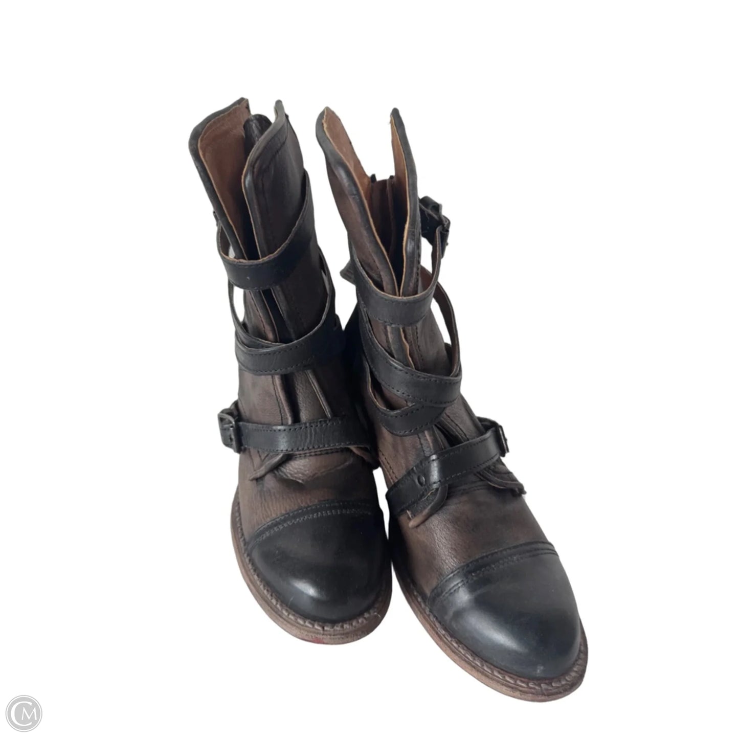 Boots Mid-calf Heels By Freebird In Brown, Size: 10