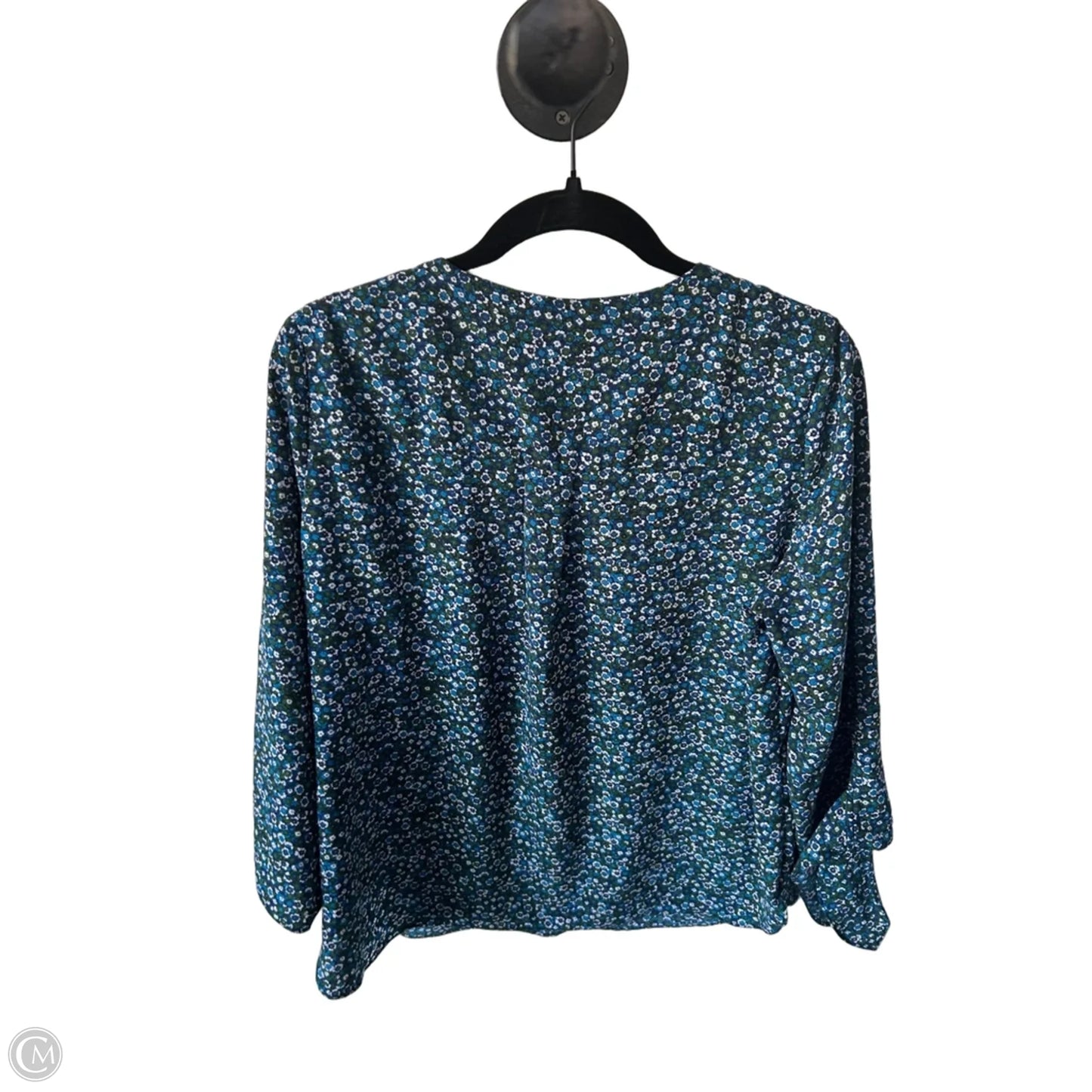 Top 3/4 Sleeve By Michael By Michael Kors In Blue & Green, Size: L