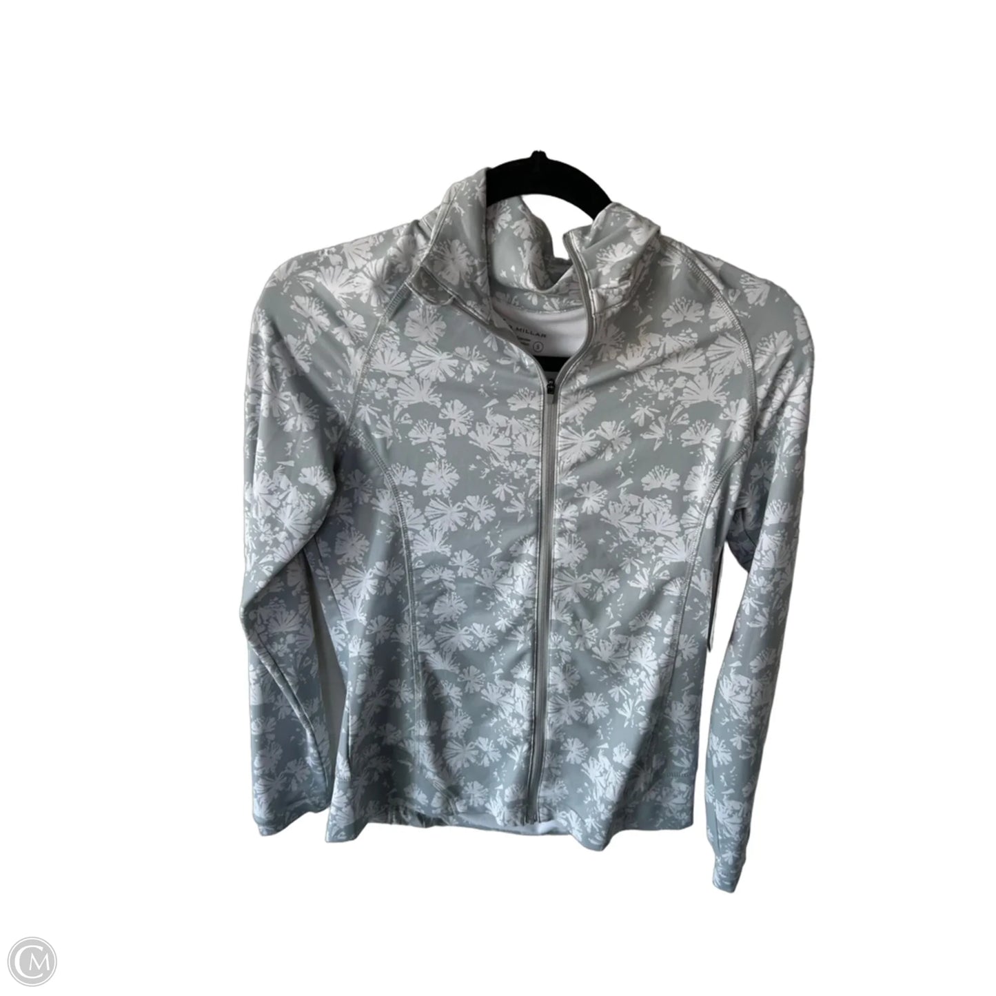 Athletic Top Long Sleeve Crewneck By Peter Millar In Grey & White, Size: S