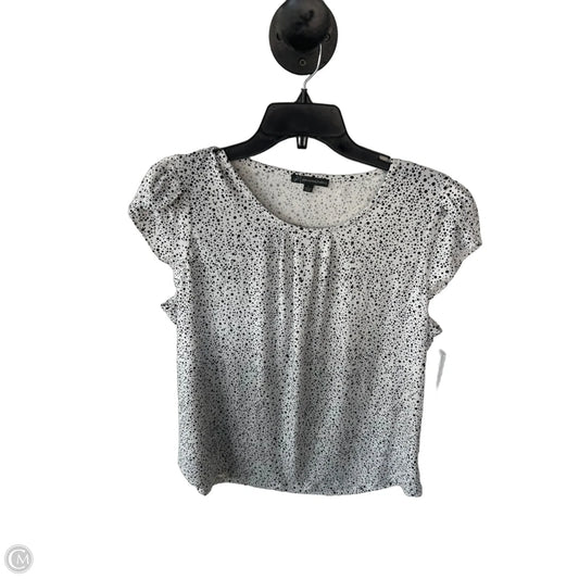 Top Short Sleeve By Adrianna Papell In Black & White, Size: L