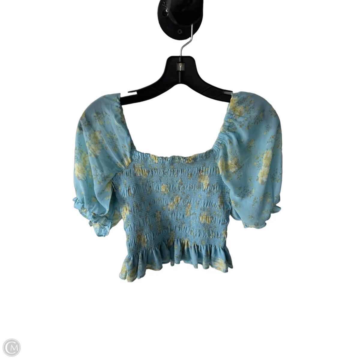 Top Short Sleeve By Wayf In Blue & Yellow, Size: S