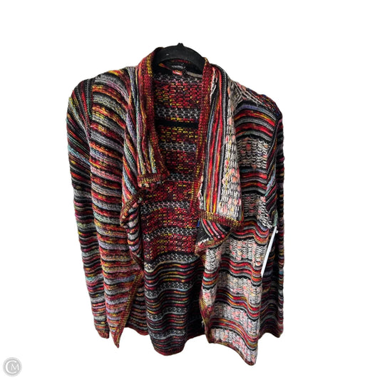 Sweater Cardigan By Desigual In Black & Red, Size: M