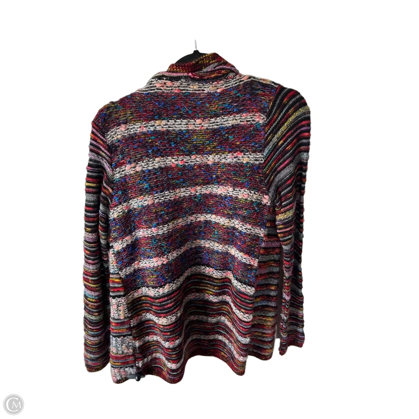Sweater Cardigan By Desigual In Black & Red, Size: M
