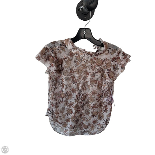 Top Short Sleeve By Veronica Beard In Brown & Pink, Size: Xs